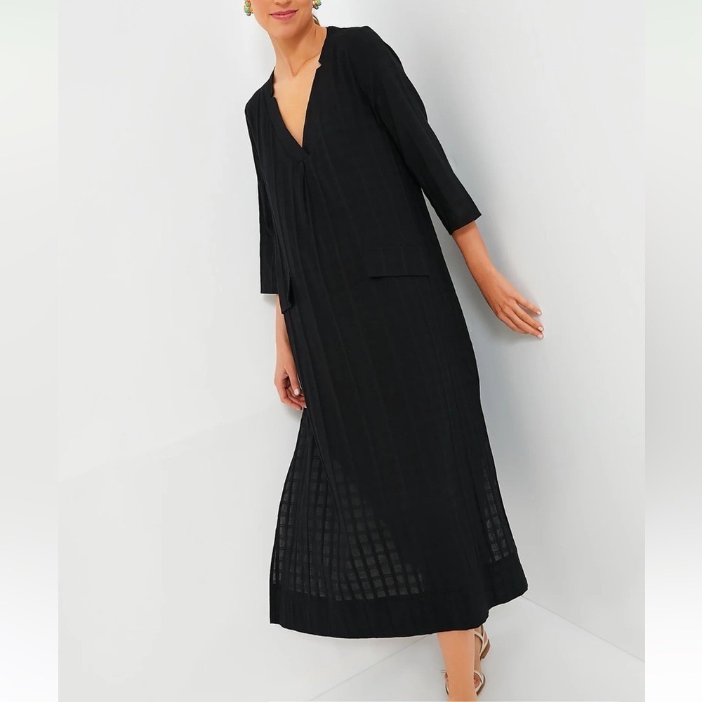 Pomander Place Tuckernuck Carolina Caftan Maxi Swim Cover Up Black Sz XS‎